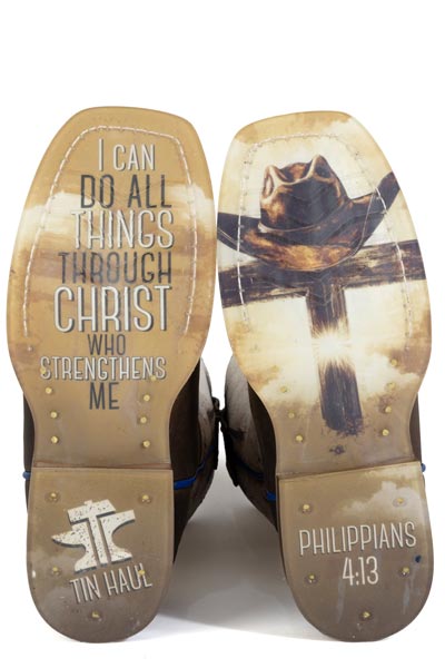 Boys Tin Haul "Church Cross" Square Toe Boot