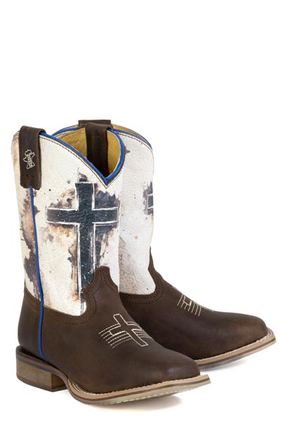 Boys Tin Haul "Church Cross" Square Toe Boot