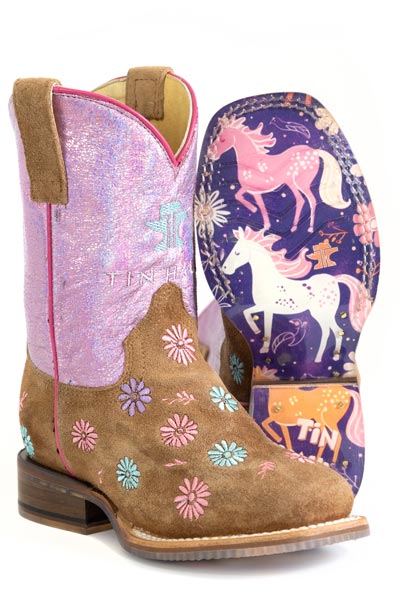 Girls Tin Haul "Daisy Blossom" Square Toe Boot