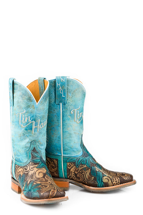 Women's Tin Haul "Cactus Flower" Square Toe Boot