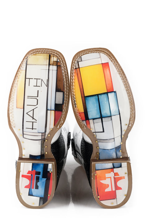 Women's Tin Haul "Black & White" Square Toe Boot