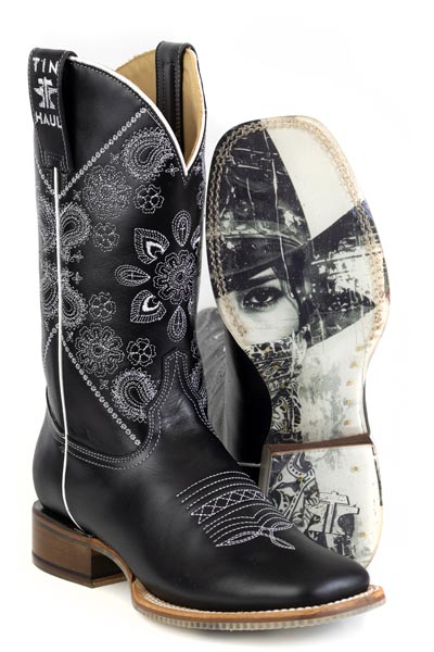 Women's Tin Haul "Midnight Paisley" Square Toe Boot