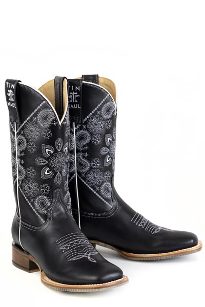 Women's Tin Haul "Midnight Paisley" Square Toe Boot