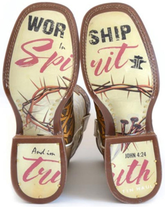 Men's Tin Haul "Cross & Thorns" Square Toe Boot