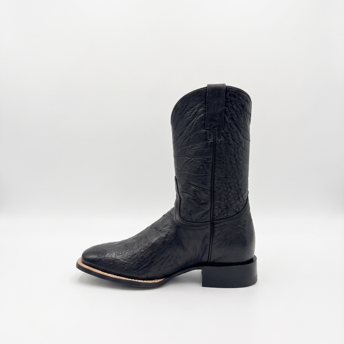 Mens Stetson Black Smooth Ostrich Square Toe Boot