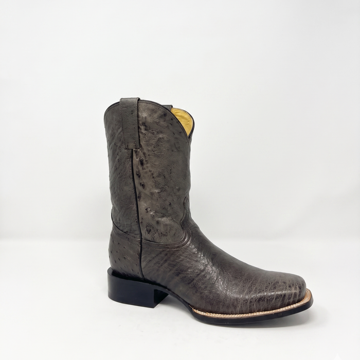Mens Stetson Grey Smooth Ostrich Cutter Toe Boot