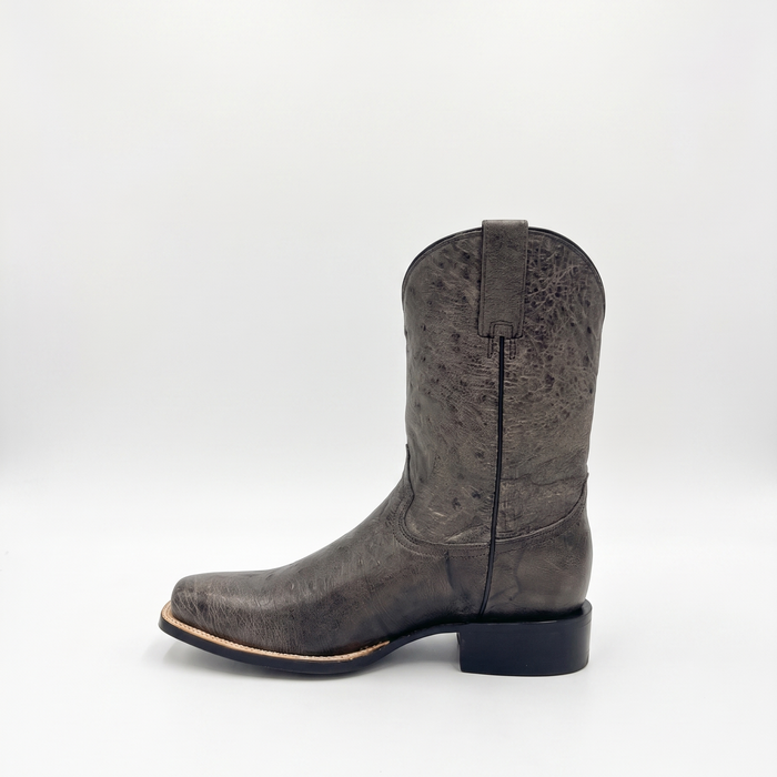 Mens Stetson Grey Smooth Ostrich Cutter Toe Boot