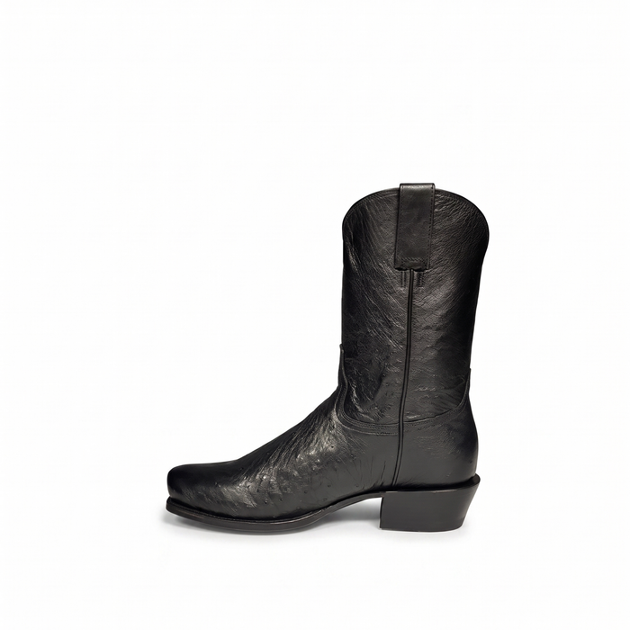 Mens Stetson Black Smooth Ostrich Cutter Toe Boot