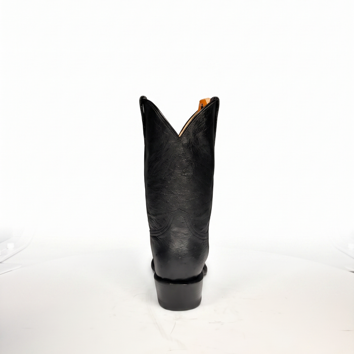 Mens Stetson Black Smooth Ostrich Cutter Toe Boot