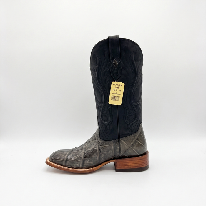 Mens Stetson Black Alligator Square Toe Boot