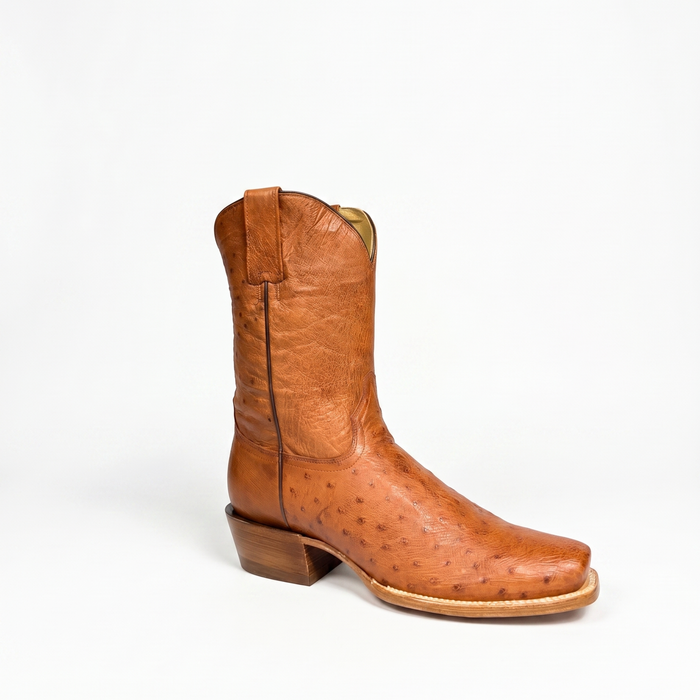 Mens Stetson Brown Smooth Ostrich Cutter Toe Boot