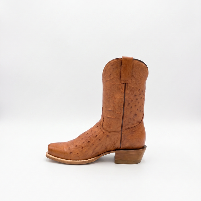 Mens Stetson Brown Smooth Ostrich Cutter Toe Boot