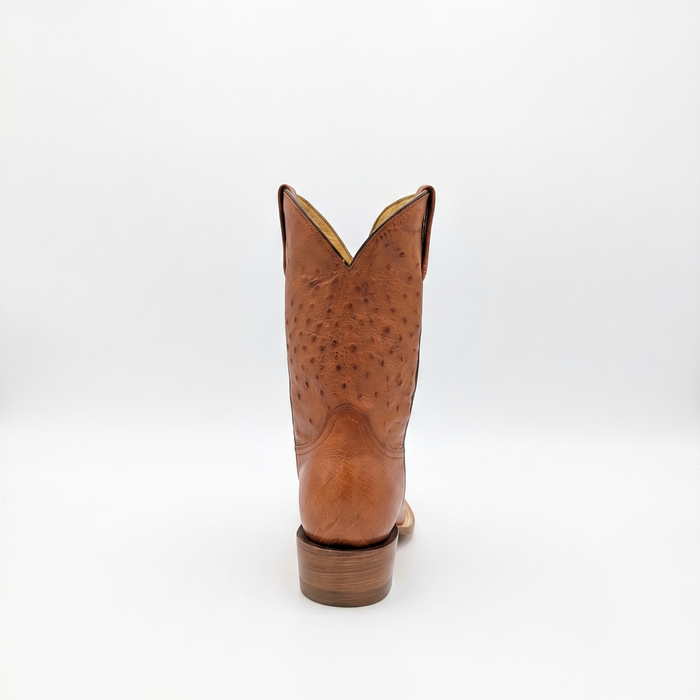 Mens Stetson Brown Smooth Ostrich Cutter Toe Boot