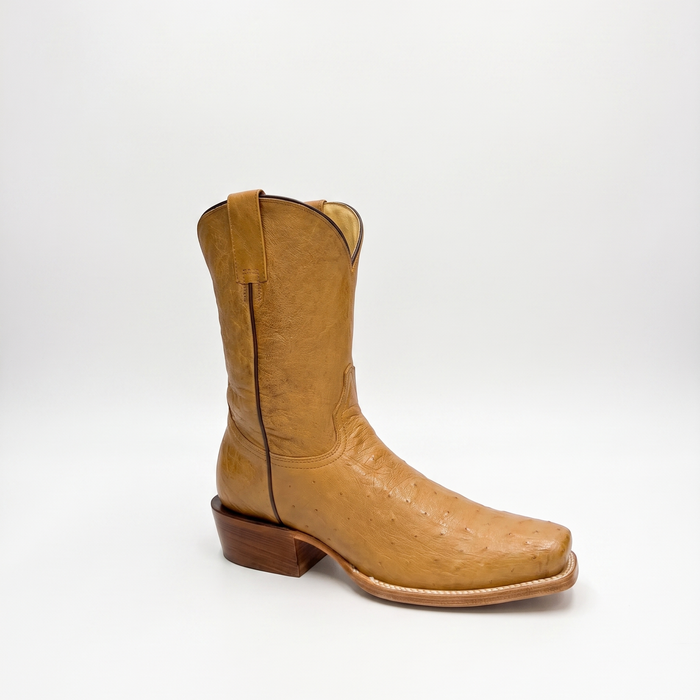 Mens Stetson Tan Smooth Ostrich Cutter Toe Boot