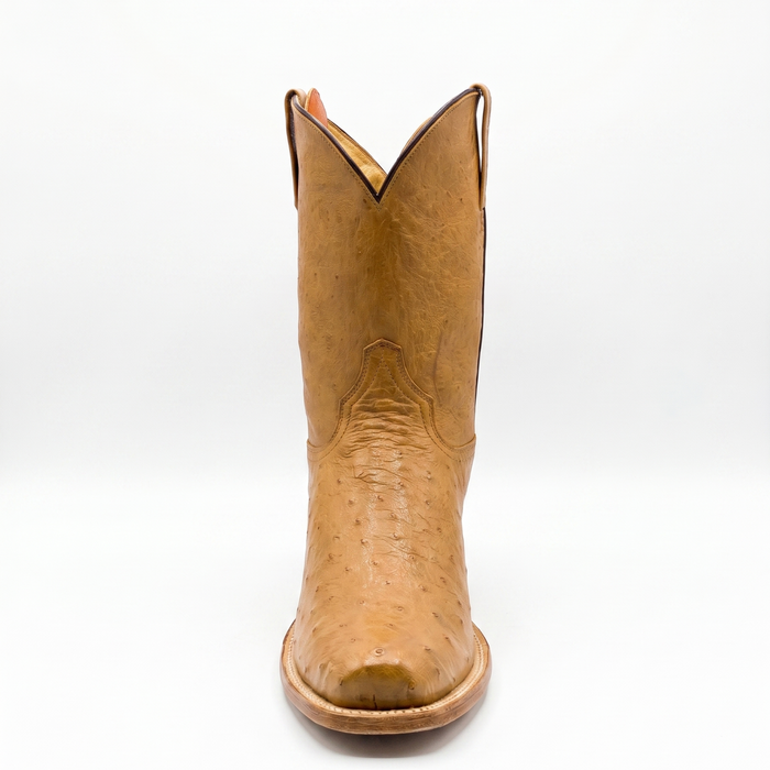 Mens Stetson Tan Smooth Ostrich Cutter Toe Boot