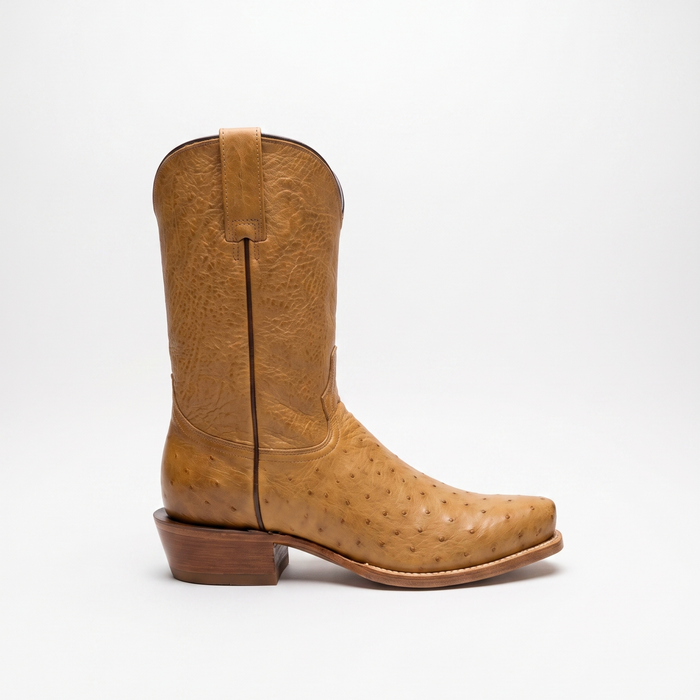 Mens Stetson Tan Smooth Ostrich Cutter Toe Boot
