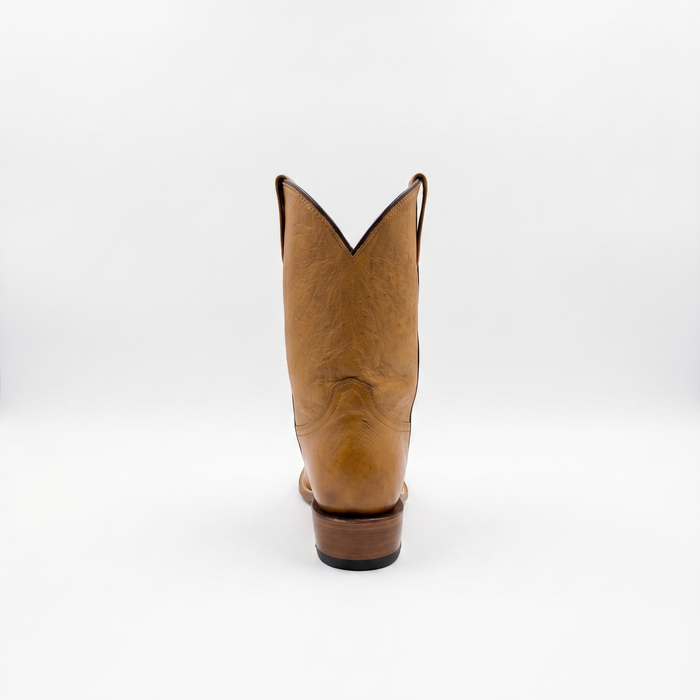 Mens Stetson Tan Smooth Ostrich Cutter Toe Boot