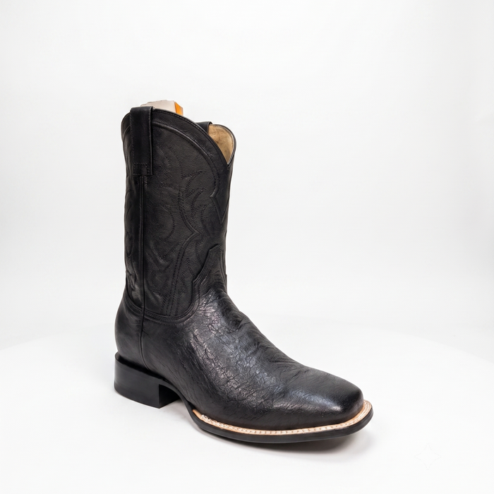 Mens Stetson Black Smooth Ostrich Square Toe Boot