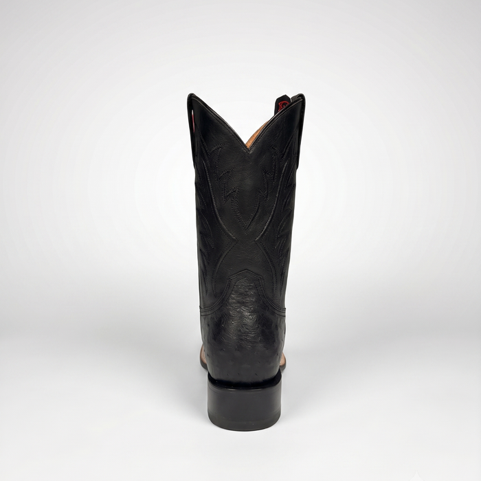 Mens Stetson Black Smooth Ostrich Square Toe Boot