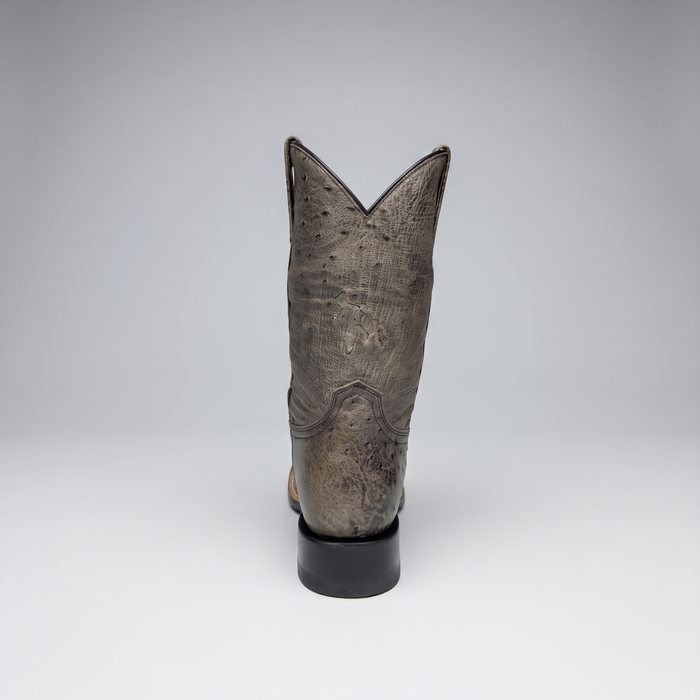 Mens Stetson Grey Smooth Ostrich Square Toe Boot