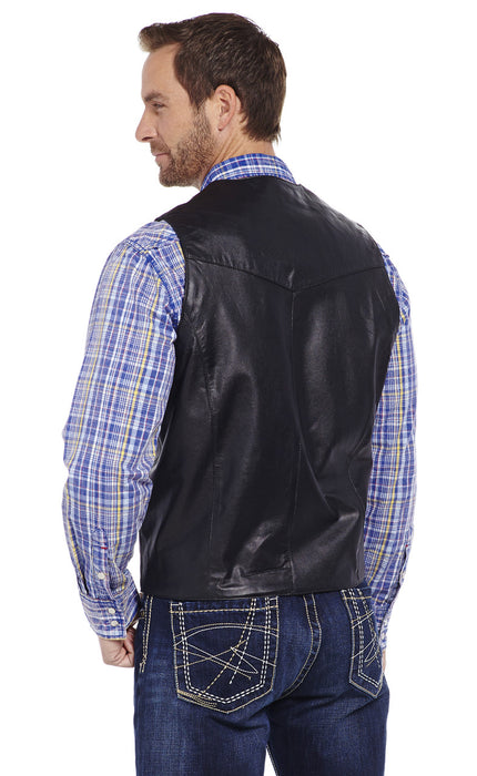 Men's Cripple Creek Button Front Lamb Leather Vest