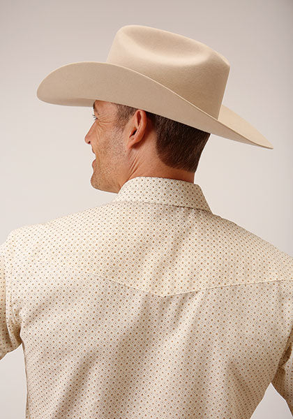 Men's Roper Cream Diamond Western Shirt