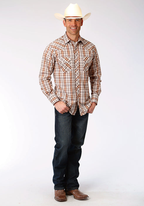 Men's Roper Brown Multi Plaid Western Shirt