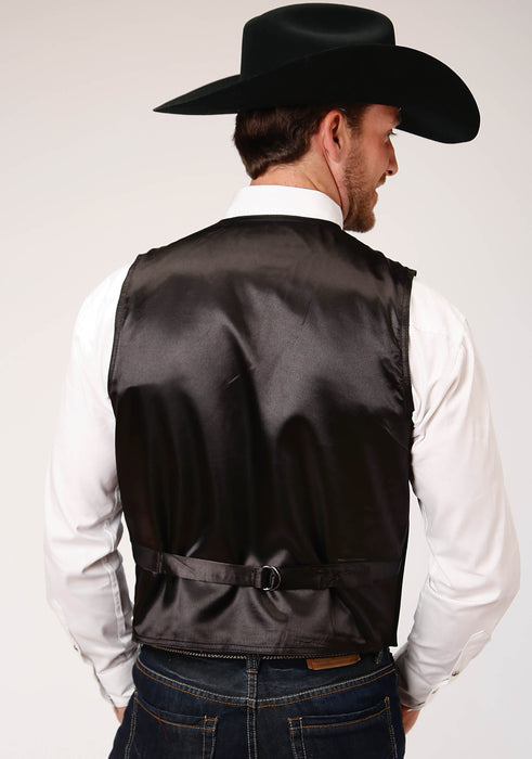 Men's Roper Black Suede Western Vest