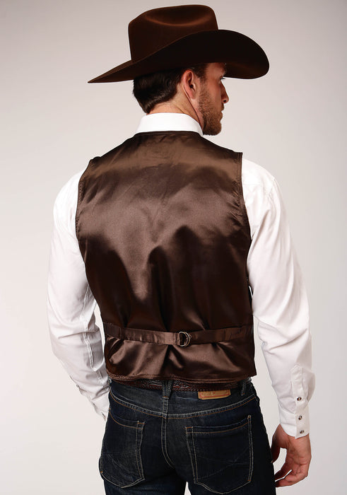 Men's Roper Brown Suede Western Vest