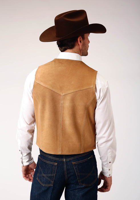 Men's Roper Tan Suede Western Vest Big Tall - Main Image