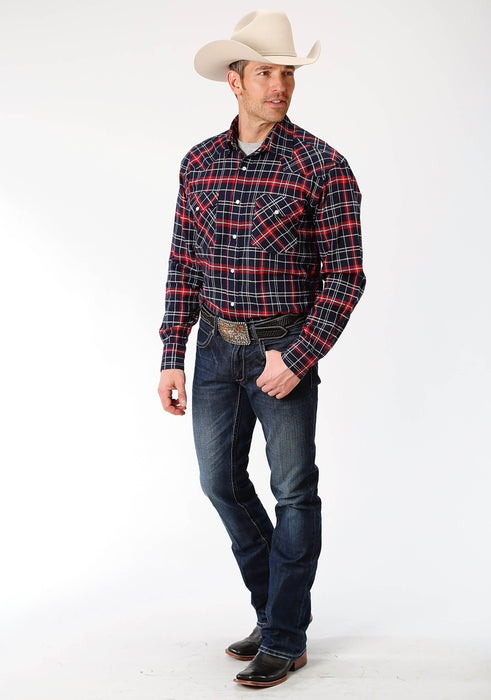 Roper Red Long Sleeve Snap Flannel - Big & Tall