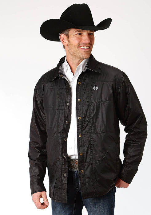 Men's Roper Black Reversible Poly-Flannel Western Jacket