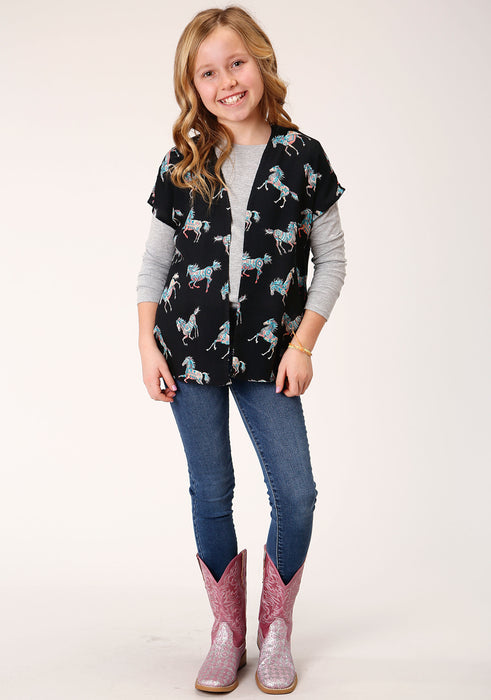 1364 WILD HORSE PRT RAYON CARDIGAN