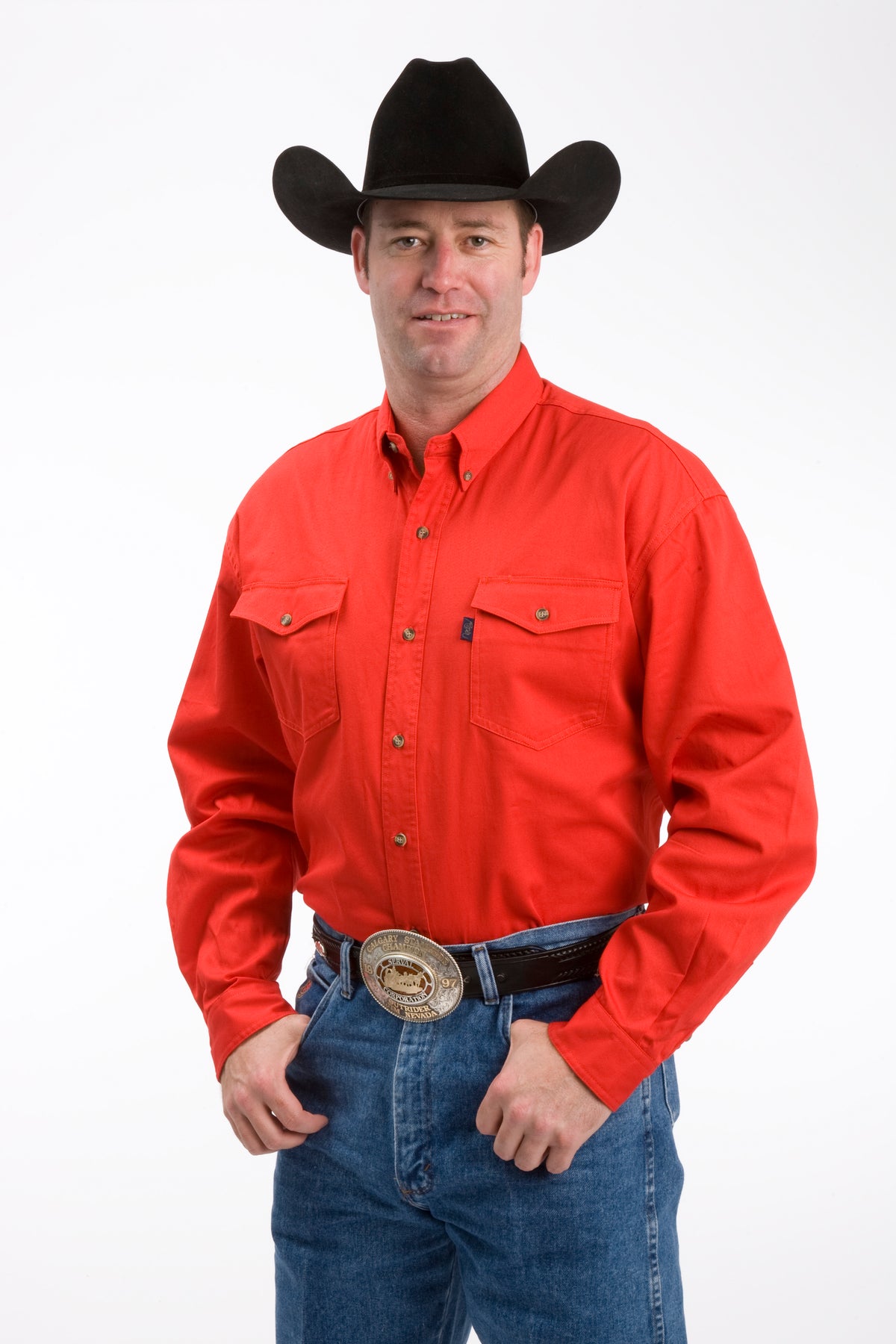 Roper Solid Red Long Sleeve Button Up Big & Tall — Way Out West Trading Co