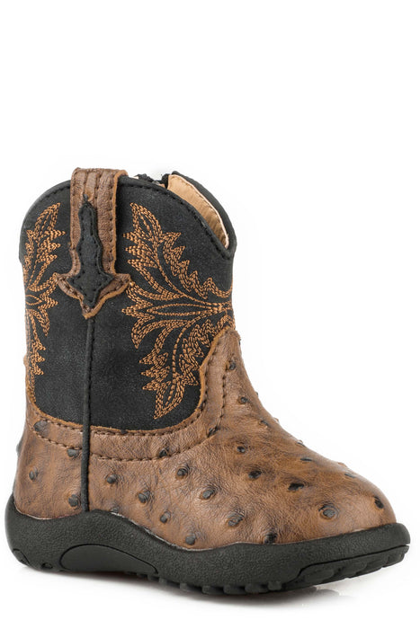 Roper "Cowbabies" Brown Ostrich Infant Boot