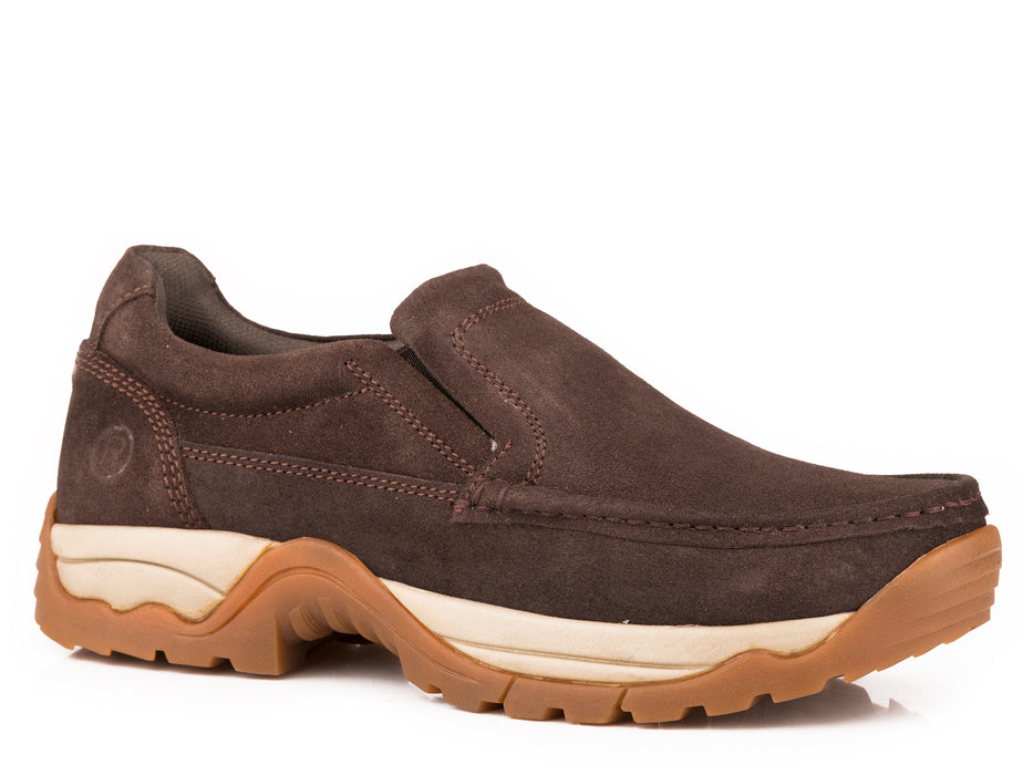 BROWN SUEDE LEATHER MOCK TOE