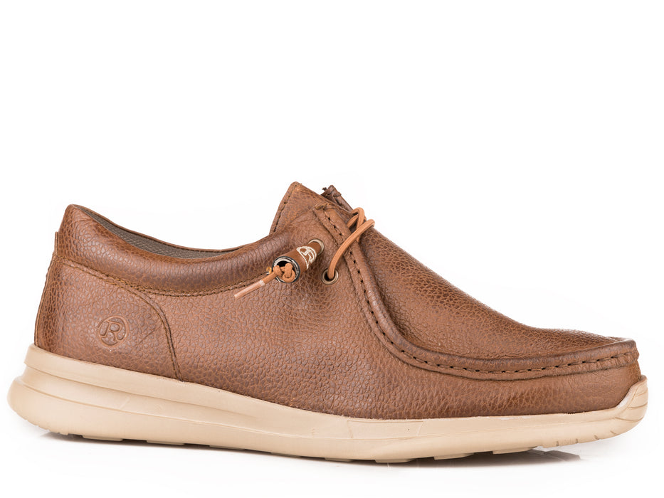 BROWN TUMBLED LEATHER UPPER