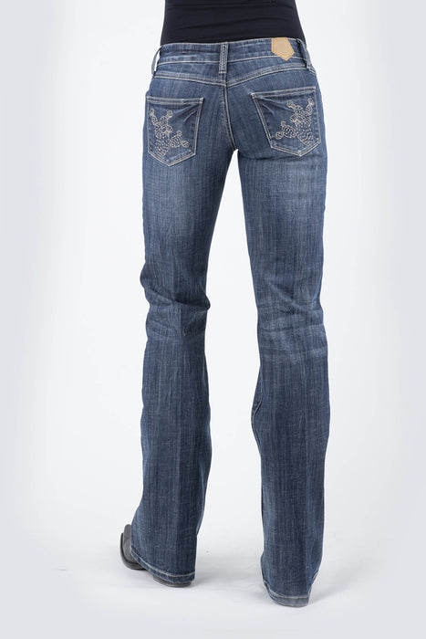Women's Tin Haul Dark Wash Low Rise Western Bootleg Jeans