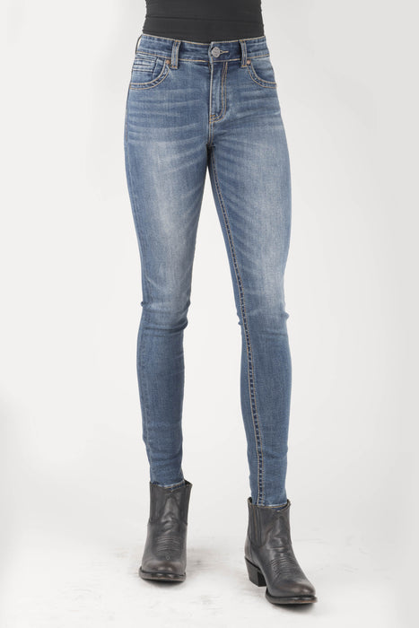 PIECED BACK PKT HIGH RISE SKINNY