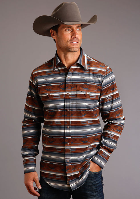Men's Stetson Serape Aztec Western Long Sleeve Shirt