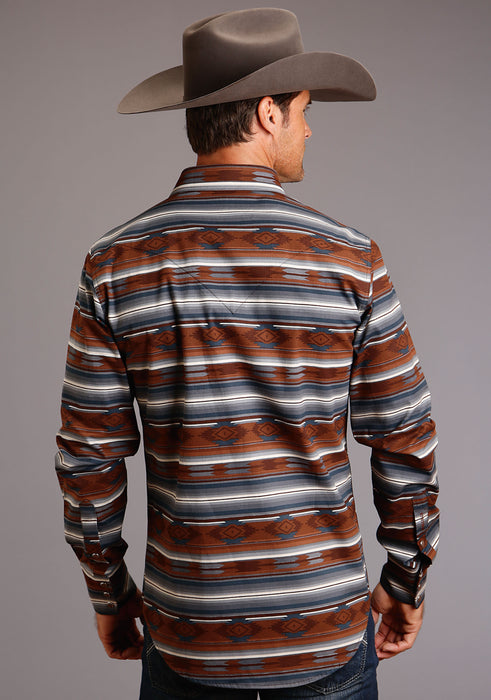 Men's Stetson Serape Aztec Western Long Sleeve Shirt