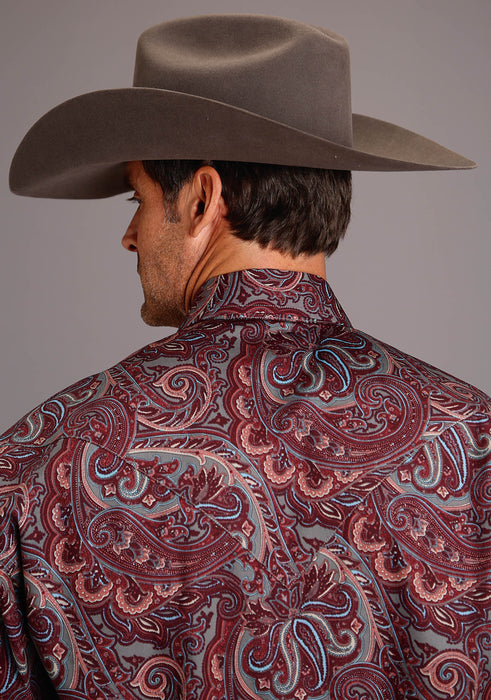 Stetson Sandstone Paisley Long Sleeve Snap