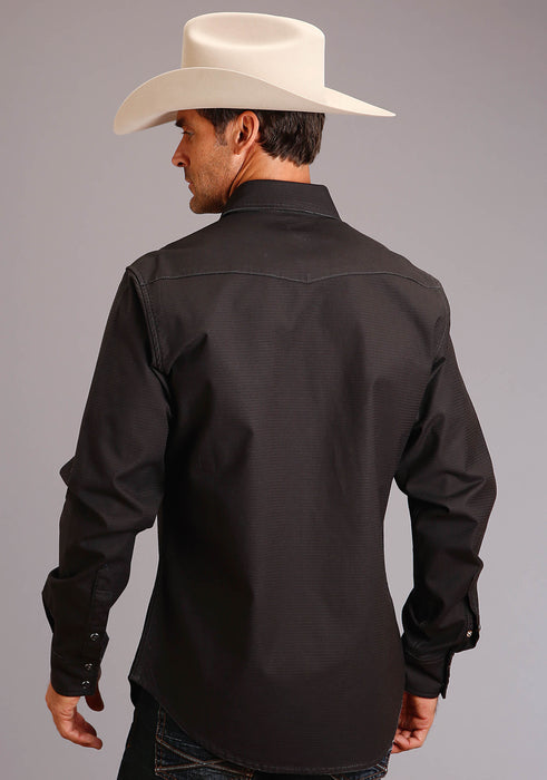 Stetson Charcoal Corded Denim Long Sleeve Shirt