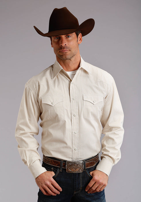 Men's Stetson Tan Classic Western Long Sleeve Shirt