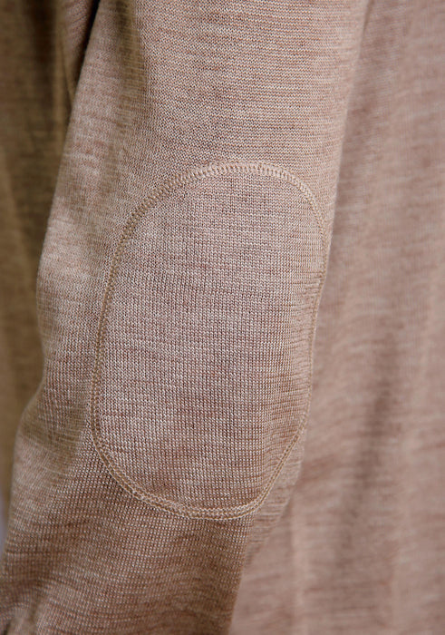 Men's Stetson Tan Merino Wool Quarter Zip Sweater