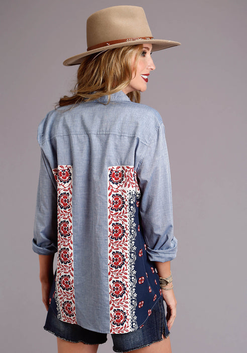 Women's Stetson Chambray Bandana Western Blouse