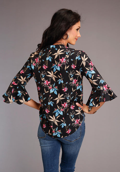 Women's Stetson Feather Floral Print Western Blouse