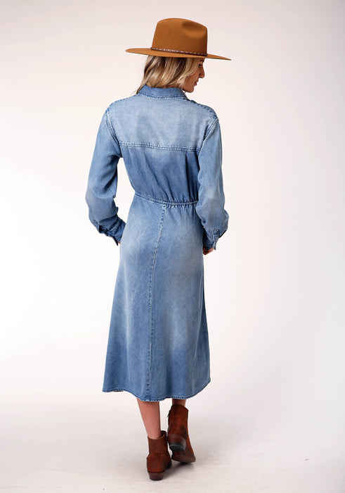 Women's Stetson Denim Mid Length Western Dress Way Out West Trading Co Women's Stetson Denim Mid Length Western Dress Way Out West Trading Co