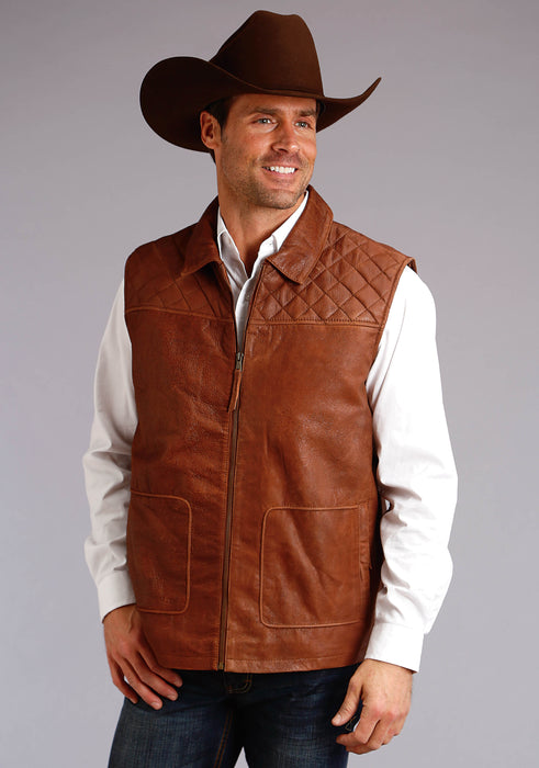 Stetson Diamond Quilted Leather Vest