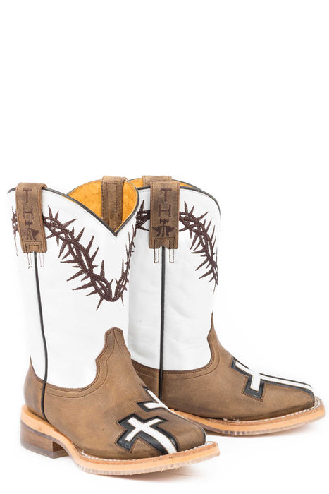 Boy's Tin Haul "Crosses" Western Square Toe Boot